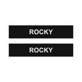 Two patches embroidered with the dog's name, to attach to the harness